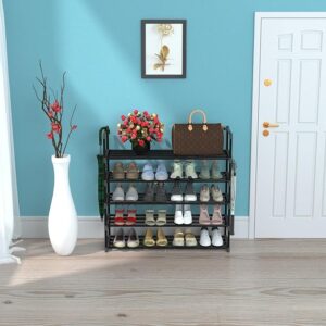 5 Tiers Metal Shoe Rack,Shoe Shelf Storage Organizer Stackable Boot.